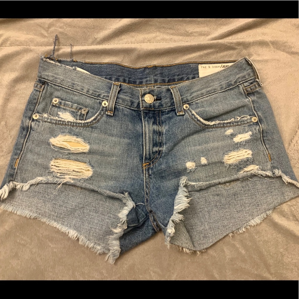 Rag & Bone Ripped / distressed jean Shorts